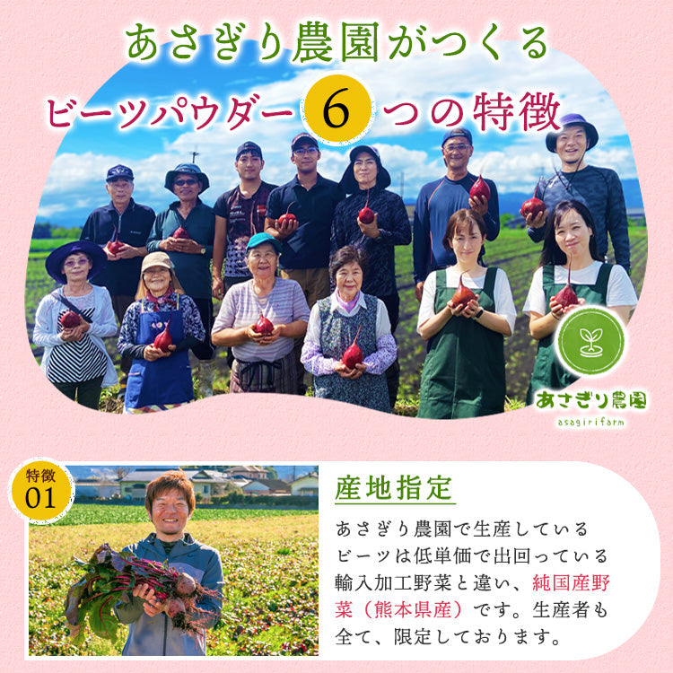 ビーツ パウダー 粉末 50g 1袋 ～ 3袋 送料無料 無添加 無着色 熊本県産【ネコポス配送】