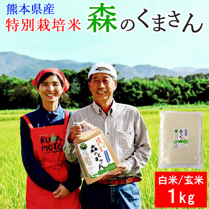 送料無料 令和7年産 特別栽培米 森のくまさん 1kg【ネコポス配送】