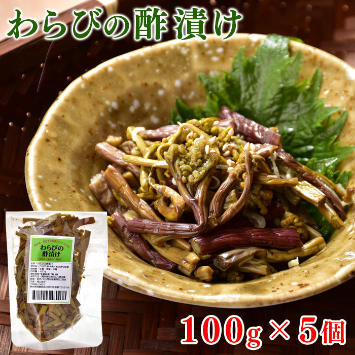 わらびの酢漬け 100g×5袋 (500g) 熊本県産蕨使用【宅配便配送】